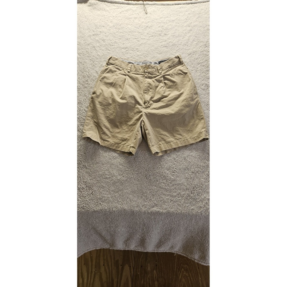 Daniel Cremieux Beige Chino Shorts sz 32Cotton Flat Front Button Pockets Zip Men